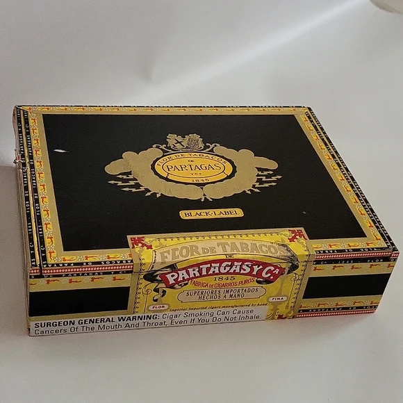 Partagas Black Label Wooden Cigar Box Empty Craft Box - Picture 2 of 6